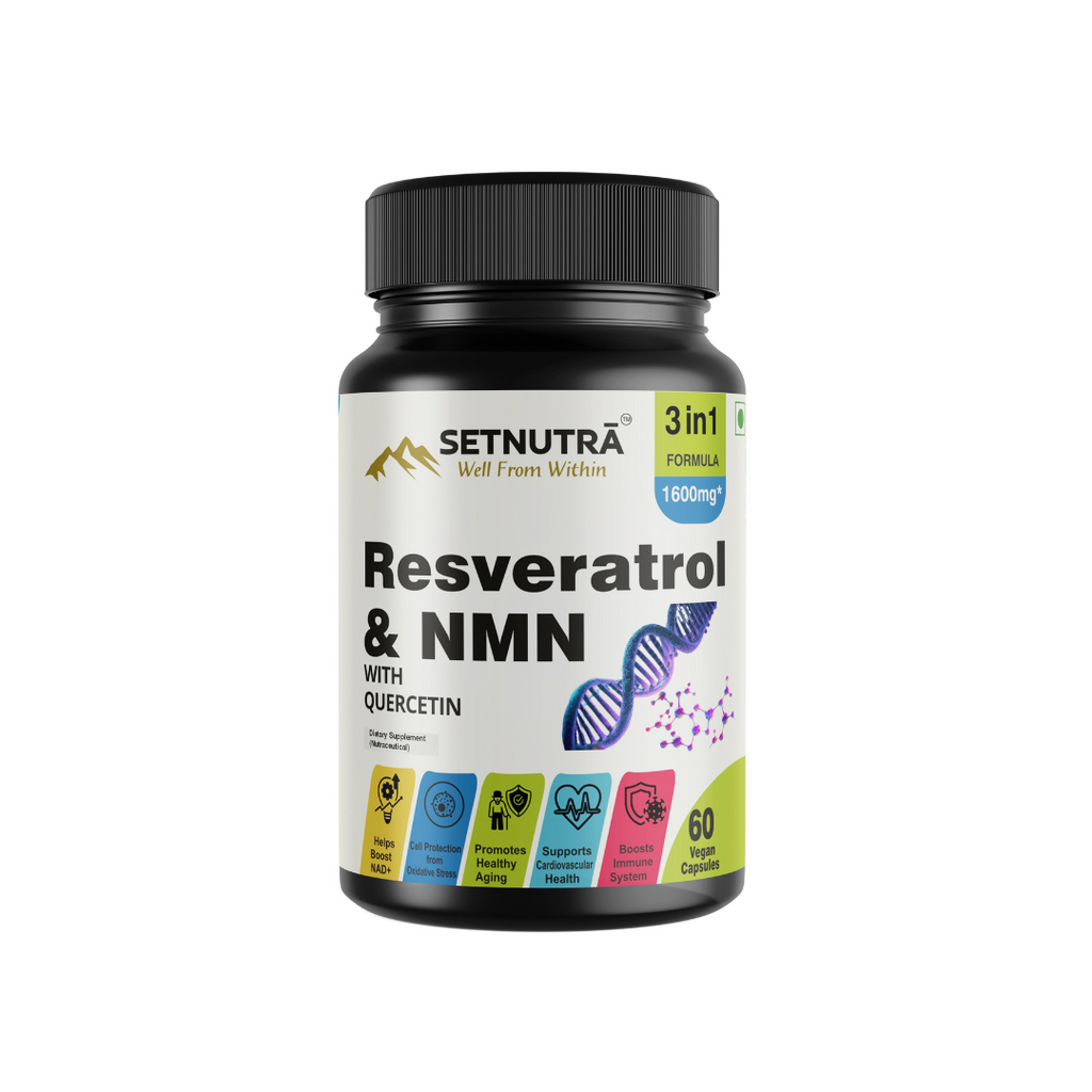 SETNUTRA Resveratrol 1600mg & NMN 98% with Quercetin | 3-in-1 Anti-Aging Supplement