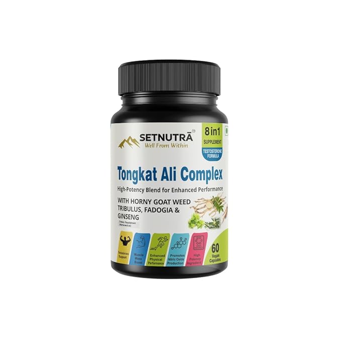 SETNUTRA Tongkat Ali Complex - 8-in-1 Supplement for Adults - Boost Muscle Mass & Enhance Performance